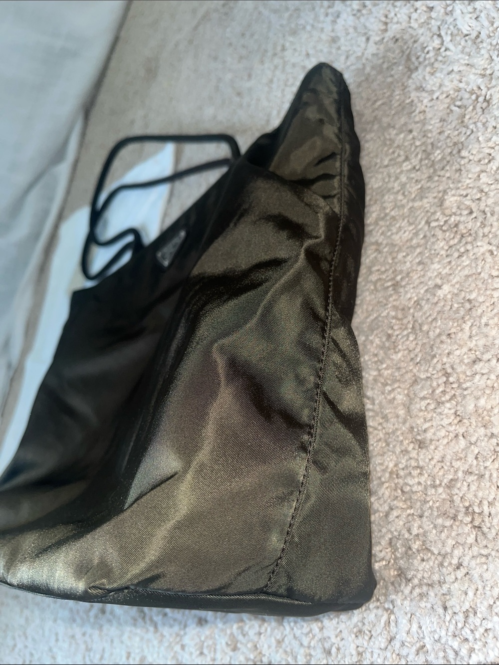 Prada Black Tessuto Shoulder Tote with Triangular Logo - Picture 5 of 15